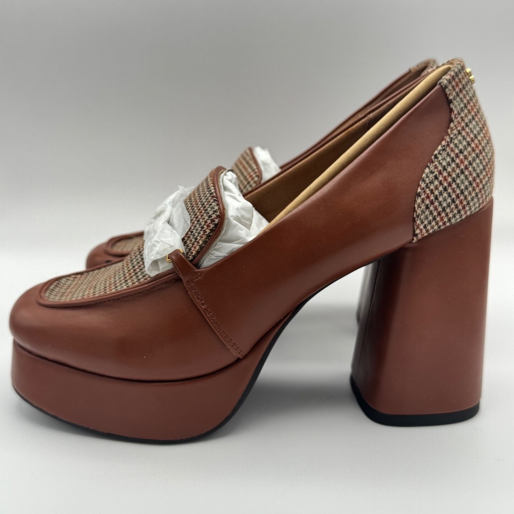 Sam & Libby Ramona Rust Brown Platform Loafers Size 10 New in Box